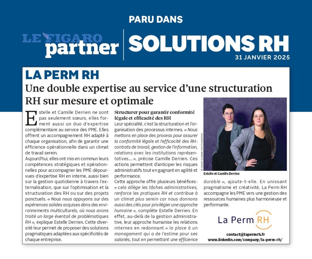 Figaro Partner janvier 2025 - La Perm RH- on parle de nous !